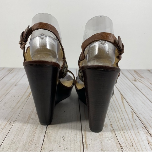 Coach Jezabel Cheetah Print Over Signature C Print Wedge Sandals 10B - Picture 4 of 12